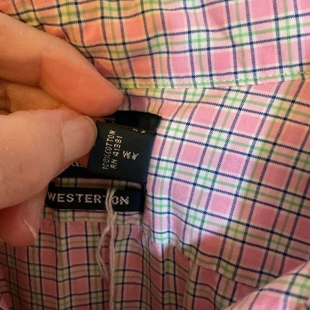 Men's Polo Ralph Lauren Pink/Green/Blue Checked Long‎ Sleeve Button Up Size XL